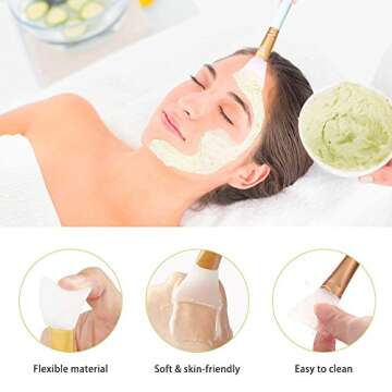 Face Mask Mixing Bowl Set, YBLNTEK 4 in 1 Face Mask Applicator Brush and Bowl Face Mask Kit with Brush DIY Facial Mask Bowl Stick Spatula Silicone Face Mask Brush