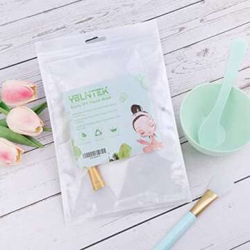 Face Mask Mixing Bowl Set, YBLNTEK 4 in 1 Face Mask Applicator Brush and Bowl Face Mask Kit with Brush DIY Facial Mask Bowl Stick Spatula Silicone Face Mask Brush