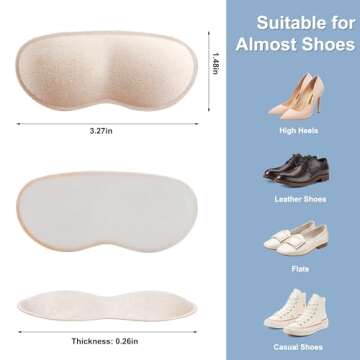 6 Pairs Heel Cushion Pads for Perfect Shoe Fit