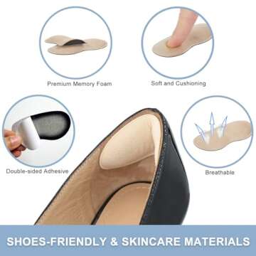 6 Pairs Heel Cushion Pads for Perfect Shoe Fit