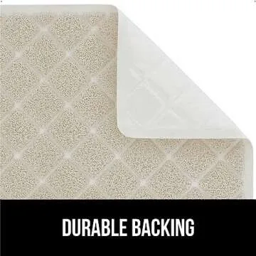 GORILLA GRIP Cat Litter Box Mat, Water Resistant Kitty Litter Trapping Mat, Textured Backing, Easy to Clean, Less Waste and Clean Floors, Kitten Supplies for Indoor Cats, Soft on Paws, 24x17 Cream