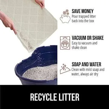 GORILLA GRIP Cat Litter Box Mat, Water Resistant Kitty Litter Trapping Mat, Textured Backing, Easy to Clean, Less Waste and Clean Floors, Kitten Supplies for Indoor Cats, Soft on Paws, 24x17 Cream