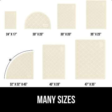 GORILLA GRIP Cat Litter Box Mat, Water Resistant Kitty Litter Trapping Mat, Textured Backing, Easy to Clean, Less Waste and Clean Floors, Kitten Supplies for Indoor Cats, Soft on Paws, 24x17 Cream