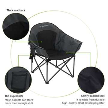 Aohanoi Oversized Camping Chair for Ultimate Comfort and Support