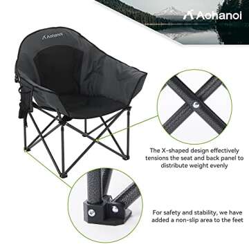 Aohanoi Oversized Camping Chair for Ultimate Comfort and Support
