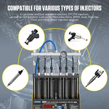AUTOOL GDI Fuel Injector Cleaner & Tester - Revolutionize Engine Maintenance with Ultrasonic Technol...