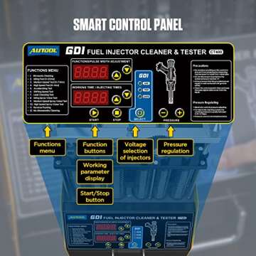 AUTOOL GDI Fuel Injector Cleaner & Tester - 6-Cylinder Ultrasonic Cleaner