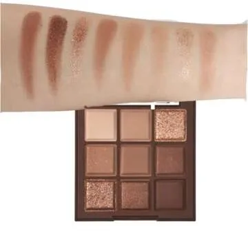 FLYEEO Neutral Brown Eyeshadow Palette with 9 Shades