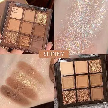 FLYEEO Neutral Brown Eyeshadow Palette with 9 Shades