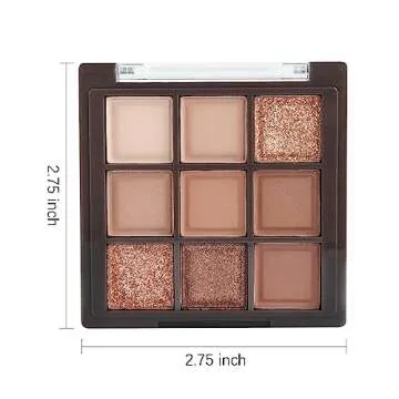 FLYEEO Neutral Brown Eyeshadow Palette with 9 Shades
