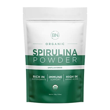 BNLABS Spirulina Powder Organic 225g - 64 Servings 3.5g Serving Size - USDA Certified - RAW Nutrient...