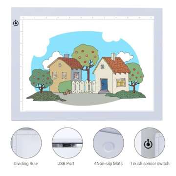 A4 Silver LED Trace Light Pad for Artists & Sketching