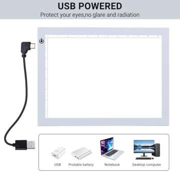 A4 Silver LED Trace Light Pad for Artists & Sketching