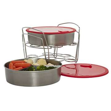 Instant Pot Official 8-Piece Cook/Bake Set, Versatile and Durable, Compatible with 6-Quart and 8-Quart Cookers, Red, Excellent for Cooking, Baking, Storing, and Reheating, BPA-Free and Heat Resistant