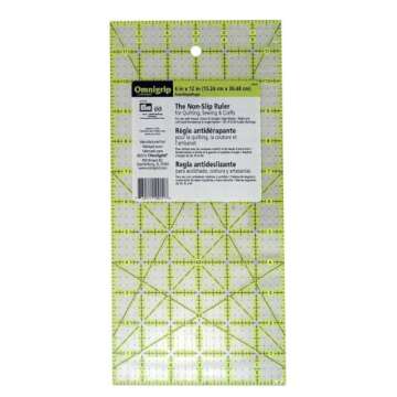 Omnigrip by Omnigrid Non-Slip Ruler, 6" x 12"