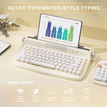 YUNZII B303 Wireless Retro Typewriter Keyboard for All