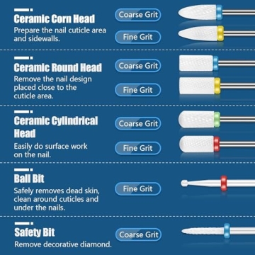 Depvko 21pcs Nail Drill Bits Set for Manicure Pedicure
