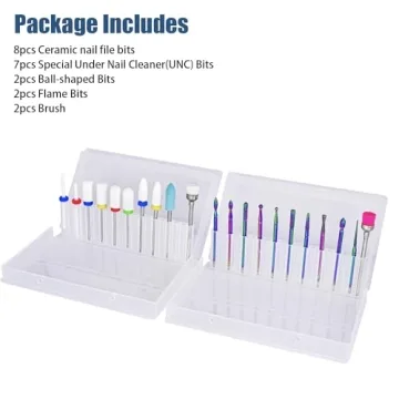 Depvko 21pcs Nail Drill Bits Set for Manicure Pedicure