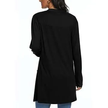 Womens Lightweight Open Front Cardigan with Pockets