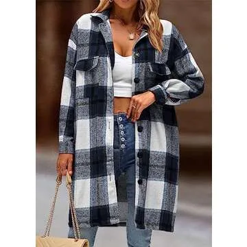 Stylish Plaid Shacket for Women - Fall & Winter Must-Have