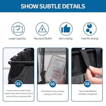 2Pcs Large Slatwall Baskets Mesh Slatwall Baskets with Zipper Mounted Storage Baskets Hanging Slatwall Accessories for Shops Rooms Storage Display Organizing(16 * 12 * 16inch)