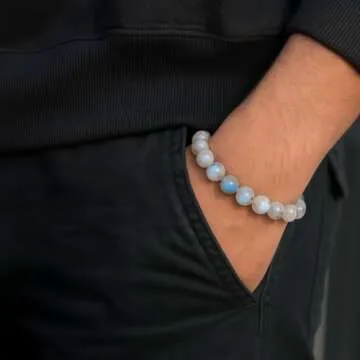 Natural Moonstone Gemstone Bead Bracelet for All