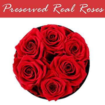 U UQUI Rose Flowers for Mothers Day, Forever Preserved Rose in A Box with Necklace, Real Fresh Eternal Rose Mothers Day Flower Gifts, Anniversary Birthday Mother’s Day Rose Gifts or Decorations