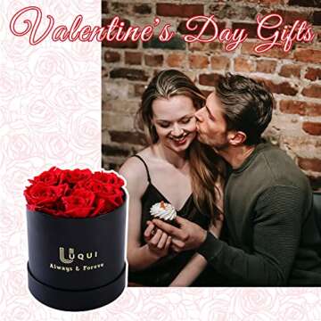 U UQUI Rose Flowers for Mothers Day, Forever Preserved Rose in A Box with Necklace, Real Fresh Eternal Rose Mothers Day Flower Gifts, Anniversary Birthday Mother’s Day Rose Gifts or Decorations