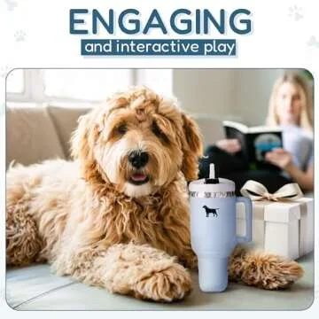 PUPROAR Pup Cup Tumbler – Plush and Squeaky Funny Dog Toys, Best Birthday Toy for Dogs Coolest Presents for Boy and Girl Puppy Birthdays (Chambray Blue)