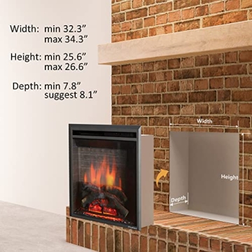 PuraFlame Electric Fireplace with Flame Effects & Heat