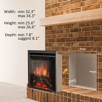 PuraFlame Electric Fireplace with Flame Effects & Heat