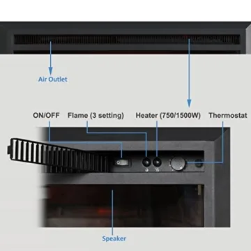 PuraFlame Electric Fireplace with Flame Effects & Heat