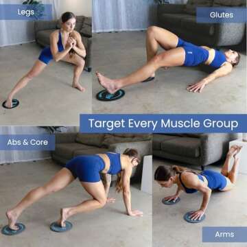 Gliding Discs for Working Out - Exercise Sliders for Hardwood Floors 1 Pair Purple, Authentic Workout Sliders Disc for Full Body Resistance Workout, Includes 4 Streaming Video Workouts