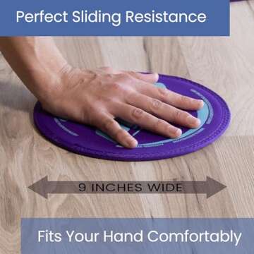 Gliding Discs for Working Out - Exercise Sliders for Hardwood Floors 1 Pair Purple, Authentic Workout Sliders Disc for Full Body Resistance Workout, Includes 4 Streaming Video Workouts