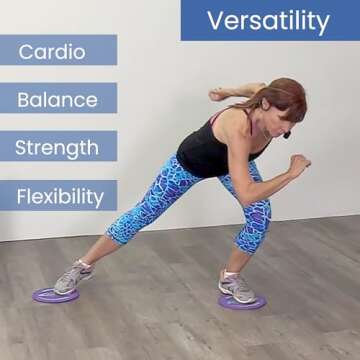 Gliding Discs for Working Out - Exercise Sliders for Hardwood Floors 1 Pair Purple, Authentic Workout Sliders Disc for Full Body Resistance Workout, Includes 4 Streaming Video Workouts