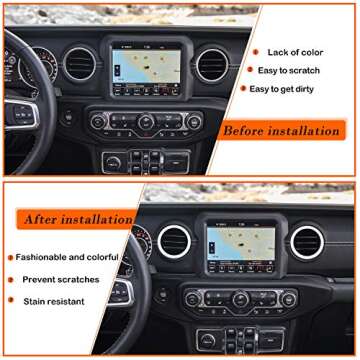 Bonbo Jeep Interior Trim Kit - 4PCS Vent Rings for 2018-2021