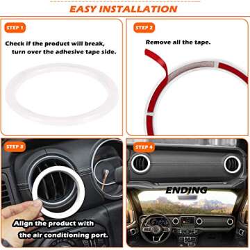 Bonbo Jeep Interior Trim Kit - 4PCS Vent Rings for 2018-2021