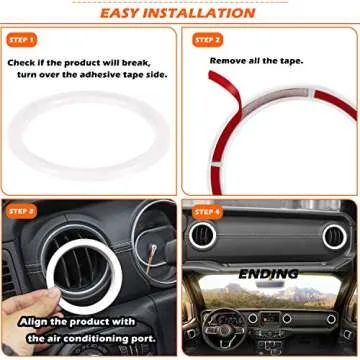 Bonbo Jeep Interior Trim Kit - 4PCS Vent Rings for 2018-2021