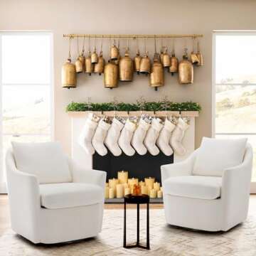 Swivel Barrel Chair, 30'' Wide Upholstered Velvet Arm Chair Accent Chair with Back Pillow, Modern Living Room Chair Sofa Chair for Bedroom, Corner, Reading Nook-Beige