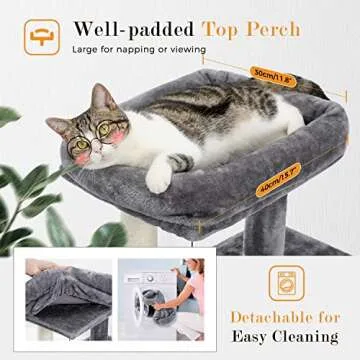 PAWZ Road 34 Inch Cat Tree with Double Condos and Perch
