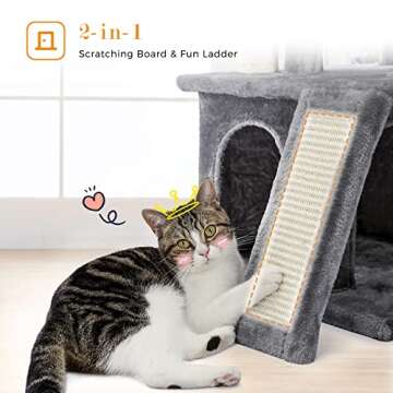 PAWZ Road 34 Inch Cat Tree with Double Condos and Perch