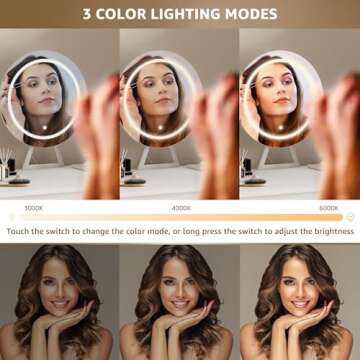 KAI-ROAD LED Makeup Vanity Desk with Storage and Lights