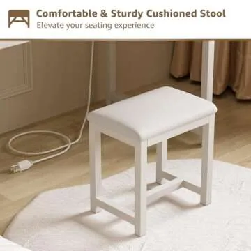 KAI-ROAD LED Makeup Vanity Desk with Storage and Lights