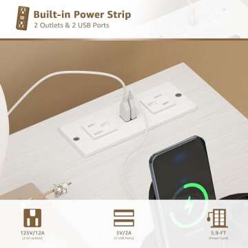 KAI-ROAD LED Makeup Vanity Desk with Storage and Lights