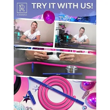 M. ROSENFELD Premium Pink Hookah Hose with Blue Mouthpiece