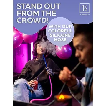M. ROSENFELD Premium Pink Hookah Hose with Blue Mouthpiece
