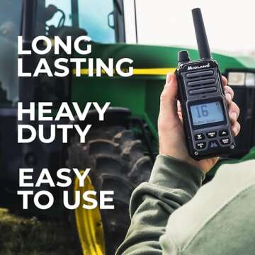 Midland GXT67 PRO GMRS Radio - Two-Way Midland Walkie Talkie - Repeater Capable, IP67 Waterproof, Active Noise Canceling, Hands-Free Operation, 99 Channels, 16-Hour Battery