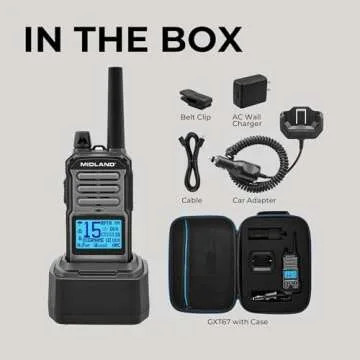 Midland GXT67 PRO GMRS Radio - Two-Way Midland Walkie Talkie - Repeater Capable, IP67 Waterproof, Active Noise Canceling, Hands-Free Operation, 99 Channels, 16-Hour Battery