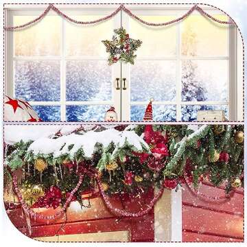 16 Feet Christmas Wood Bead Garland for Holiday Decor