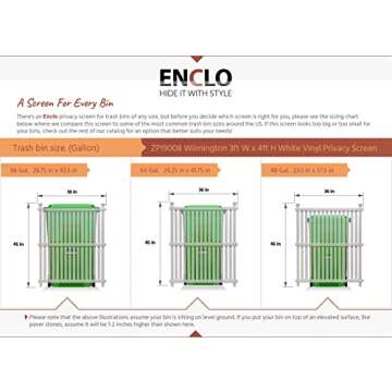 Enclo Privacy Screens ZP19068 Wilmington Vinyl No Dig Privacy Fence Screen Kit, 36.5in W x 45.5in H, White, 2 Panels